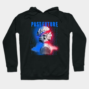 Janus Mythology Vaporwave Blue and Red Hoodie